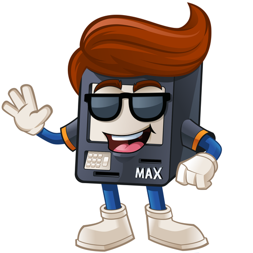 Cartoon brand with the title 'MAX a digital character'