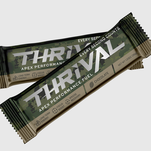 Performance design with the title 'Thrival – Apex Performance Fuel Packaging Design'