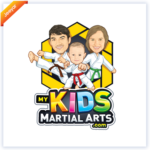 Caricature design with the title 'My Kids Martial Arts'