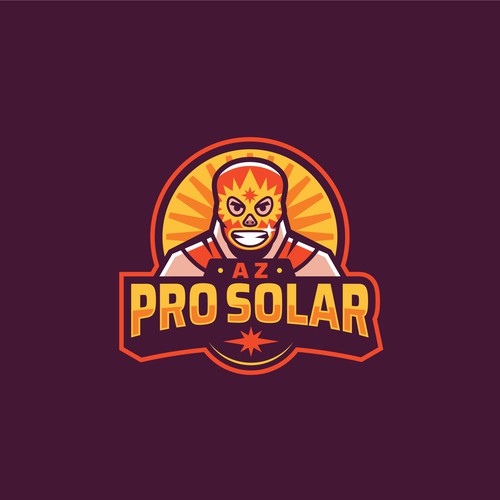 Wrestling logo with the title 'Pro Solar'