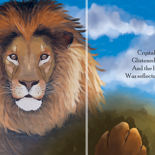 Reflection design with the title 'Reflection of the lion '