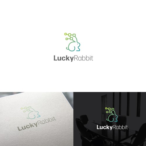 Gradient brand with the title 'Lucky Rabbit StartUp'