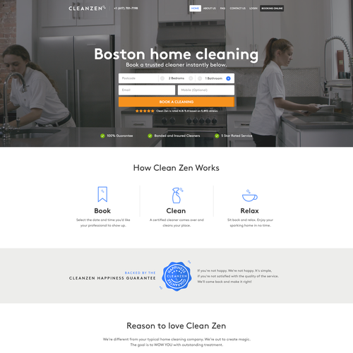 Gray and blue design with the title 'Cleanzen'