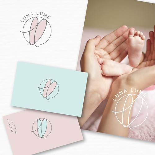 Heart brand with the title 'Baby Care Logo | Luna Lume'
