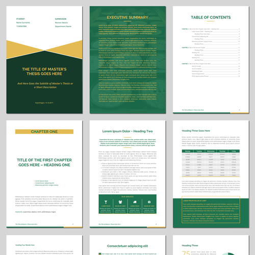 Word design with the title 'Creative Design for Master Thesis $'
