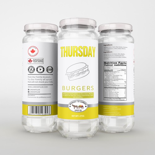 Yellow packaging with the title 'Jar packaging label Design'