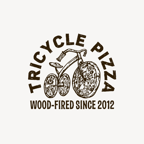 Pizza logo with the title 'Tricycle Pizza Logo'