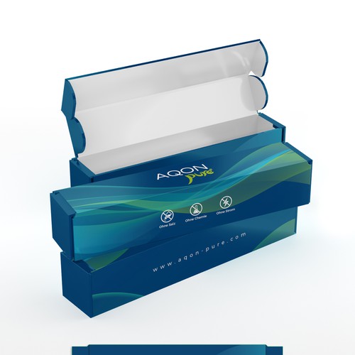 Water design with the title 'AQON Pure'