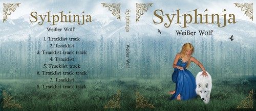 Forest artwork with the title 'CD Album Cover (front/back) for fantasy metal band "Sylphinja"'
