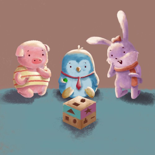 Cute animal design with the title 'Illustration forma baby animals'