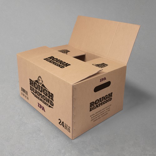 Packaging with the title 'Rough Diamond Beer Case'