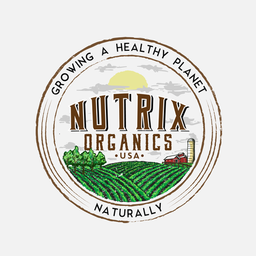 Sketch design with the title 'Nutrix Organics USA'