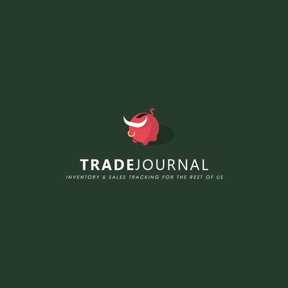 Piggy bank logo with the title 'Trade Journal'