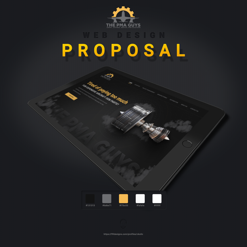 Black website with the title 'The PMA Guys'