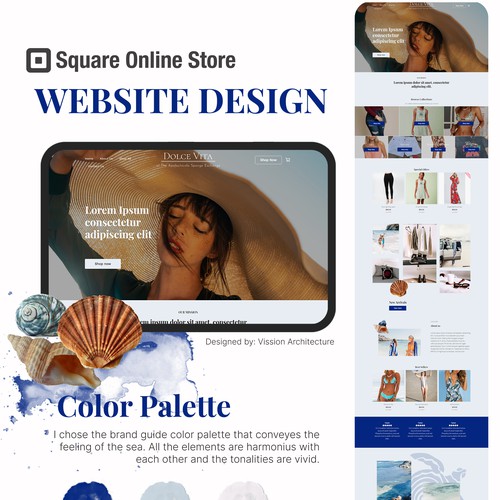 Hotel design with the title 'SQUARE ONLINE STORE | Design for Dolce Vita'