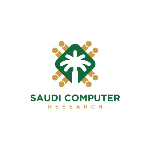 Palm tree logo with the title 'Saudi Computer Research'