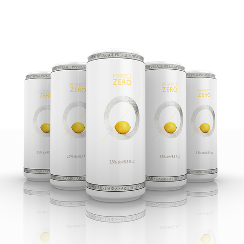 Beverage label with the title 'premium beverage can design'