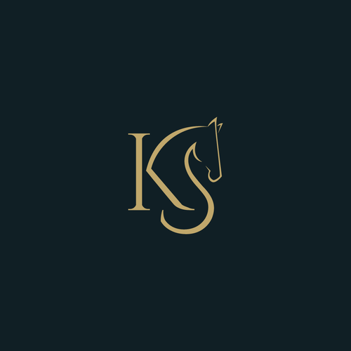 Horse riding logo with the title 'KS initials two friends in equestrian business.'
