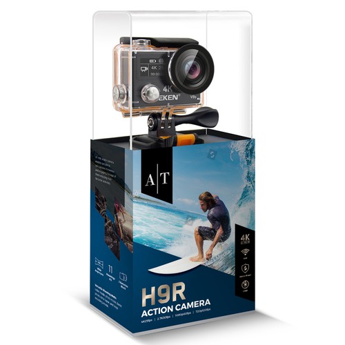 Camera design with the title 'Auto Tech Action Camera Box'