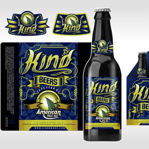 Vector design with the title 'New packaging or label design wanted for Kind Beers American Pale Ale'