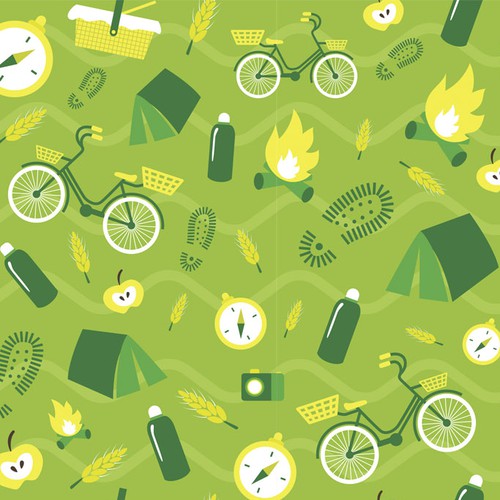 Campaign design with the title 'Summer green pattern'