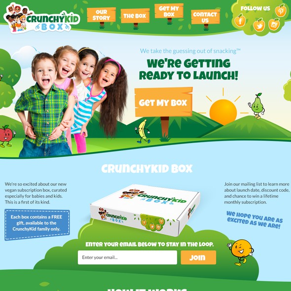 Family website with the title 'Website for Upbeat and Health Conscious Vegan Kids'