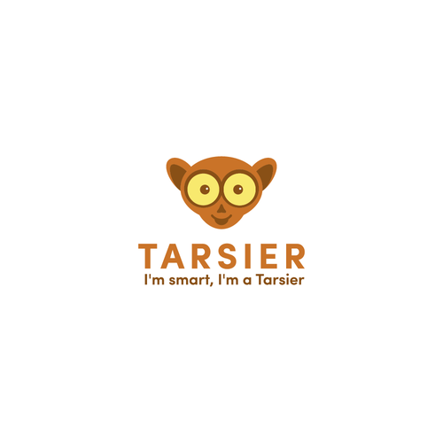 Asian logo with the title 'Happy smart tarsier'
