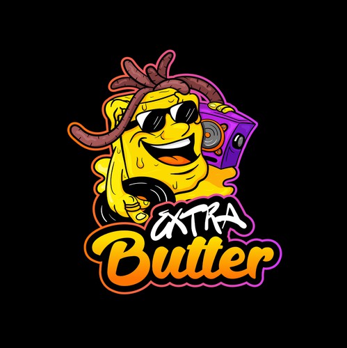 Food artwork with the title '"Extra Butter" logo'