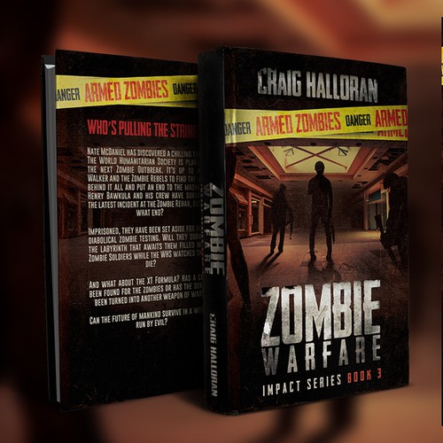 Zombie book cover with the title 'Zombie Warefare Book 3 Book Cover'