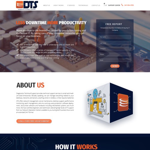 Engineering website with the title 'Technical Support Company'