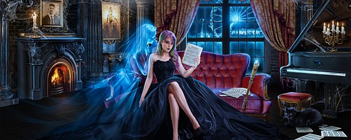 Hunting design with the title 'House of Whispers'