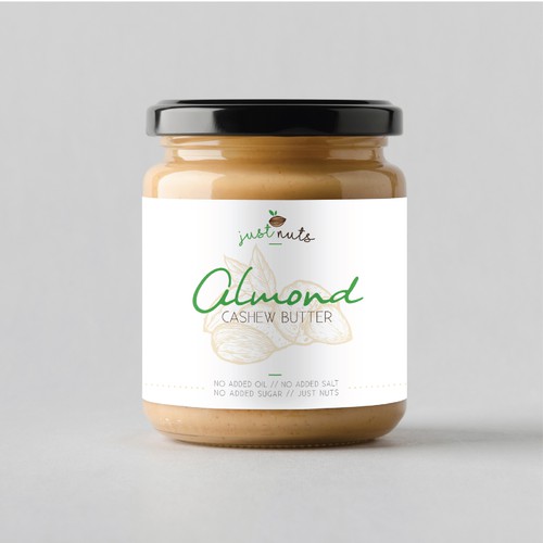 Nuts label with the title 'Just Nuts'