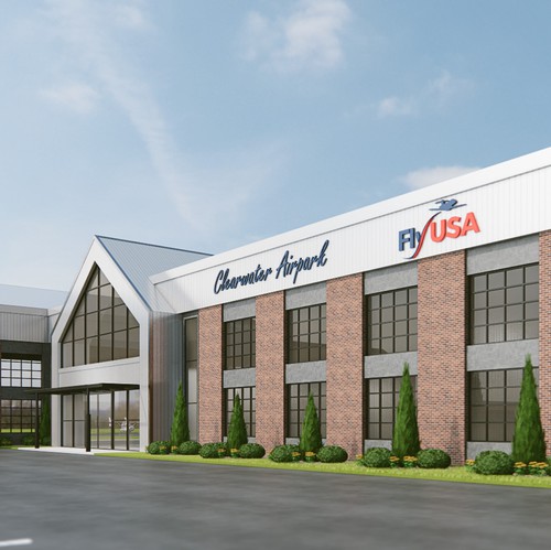 3D rendering design with the title 'FlyUSA FBO'