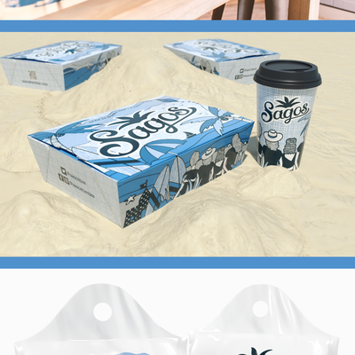 Fun and lively design for takeout containers