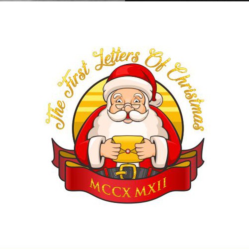 Santa design with the title 'The First Letters of Christmas'