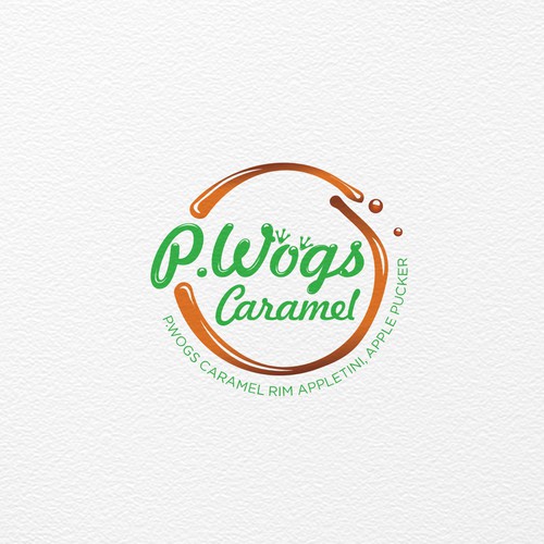 Caramel design with the title 'Logo design for P.Wogs Caramel'