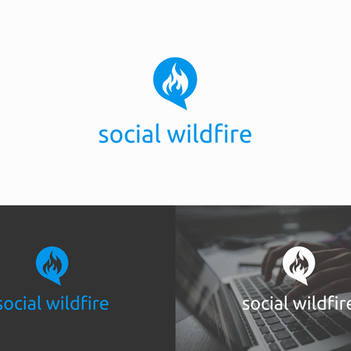 Social media logo with the title 'Winning design for social wildfire'