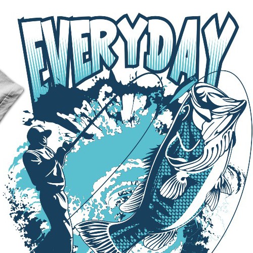 Fishing t-shirt with the title 'Create Designer Bass Fishing T-Shirt'