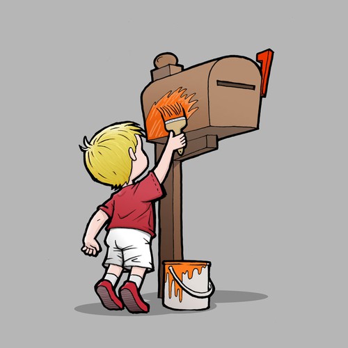 Kid artwork with the title 'Kid paints'