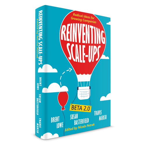 Company design with the title 'Book Cover Design for Reinventing Scale-Ups'