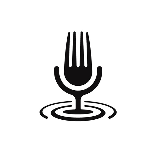 Microphone logo with the title 'The Story of Food Logo design'