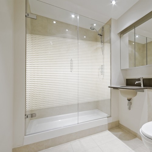Shower design with the title 'Pattern for glass shower'
