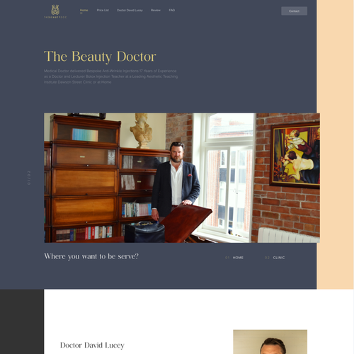 Gold website with the title 'The Beauty Doctor Web Design'