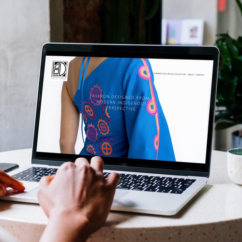 American Indian design with the title 'A MODERN CELEBRATION OF INDIGENOUS FASHION'