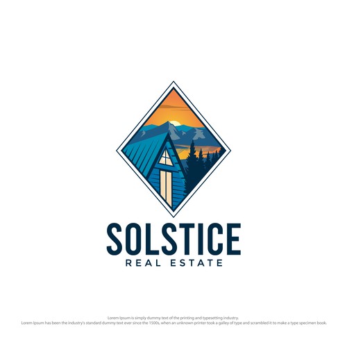 Sunrise logo with the title 'Solstice Real Estate Logo'