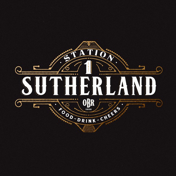 Badge brand with the title 'Logo Design fr Sutherland'