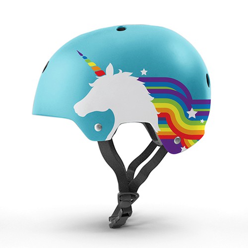 Skateboard design with the title 'Kids Bike Helmet and Protective Pads Set'