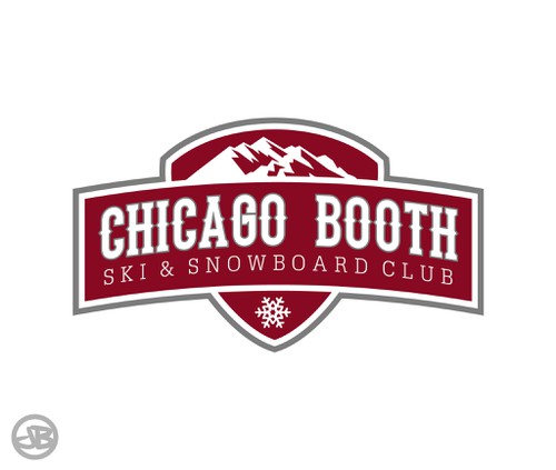 Ski logo with the title 'Chicago Booth Ski & Snowboard Club'