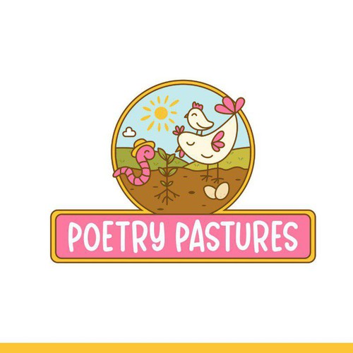 Worm logo with the title 'Poetry Pastures'