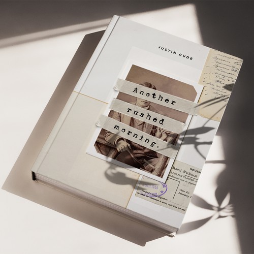 Collage book cover with the title 'Book Cover for a Mystery Novel'